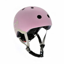 Детский защитный шлем Scoot and Ride,пастельно-розовый, с фонариком, 51-55 см